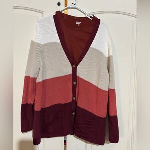 Lands end cardigan and long sleeve t shirt plus size 2X
